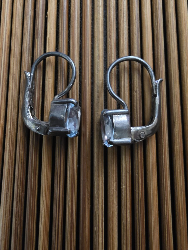 925 Silver Spinel Dangle Earrings (Vintage)