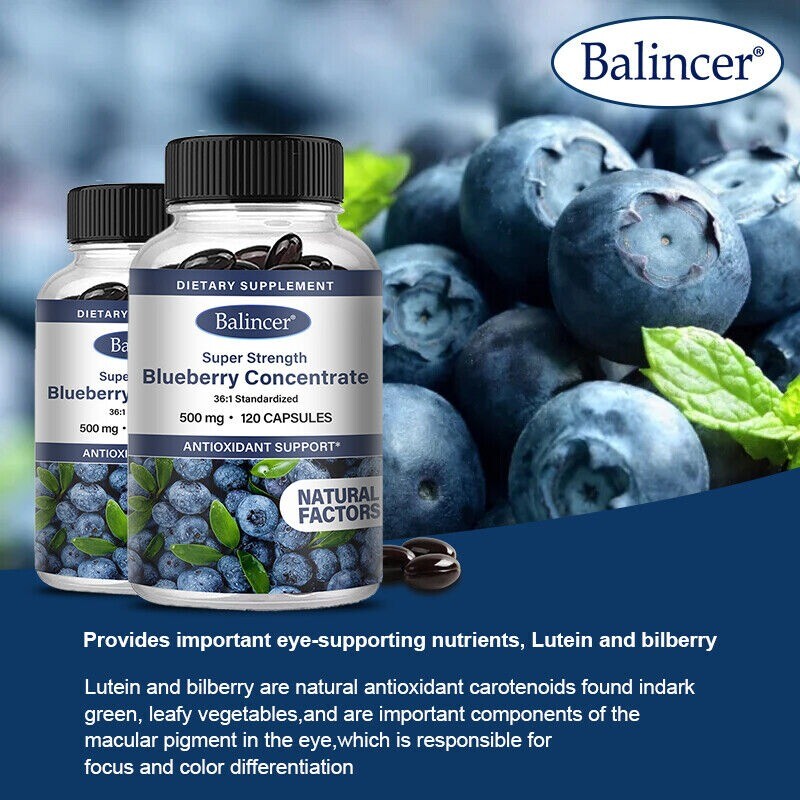 120 Capsule Extra Strong Blueberry Concentrate 36:1 enhances Visual Function