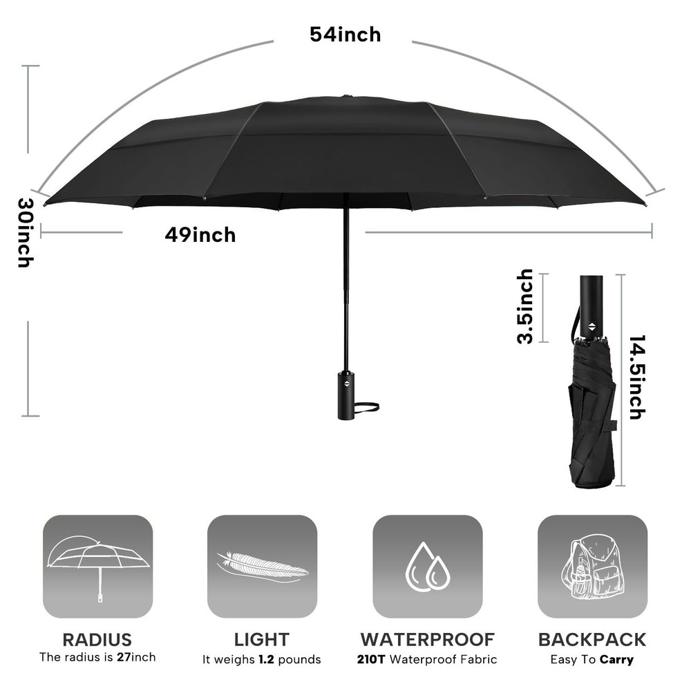 Golf Umbrella For Adults - Oversized 54inch Double Layer Windproof Extra Large