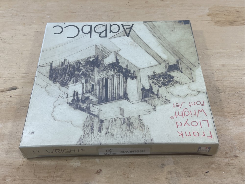 Frank Lloyd Wright Computer Font Set Floppy Disk. SEALED for Mac. 1999. RARE
