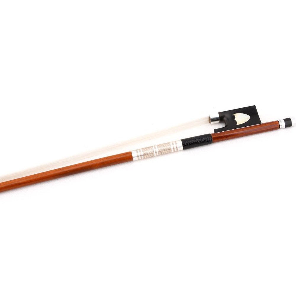 Master Pernambuco Violin Bow 4/4 D.PECCATTE Copy Ebony Shield Frog Silver Stiff