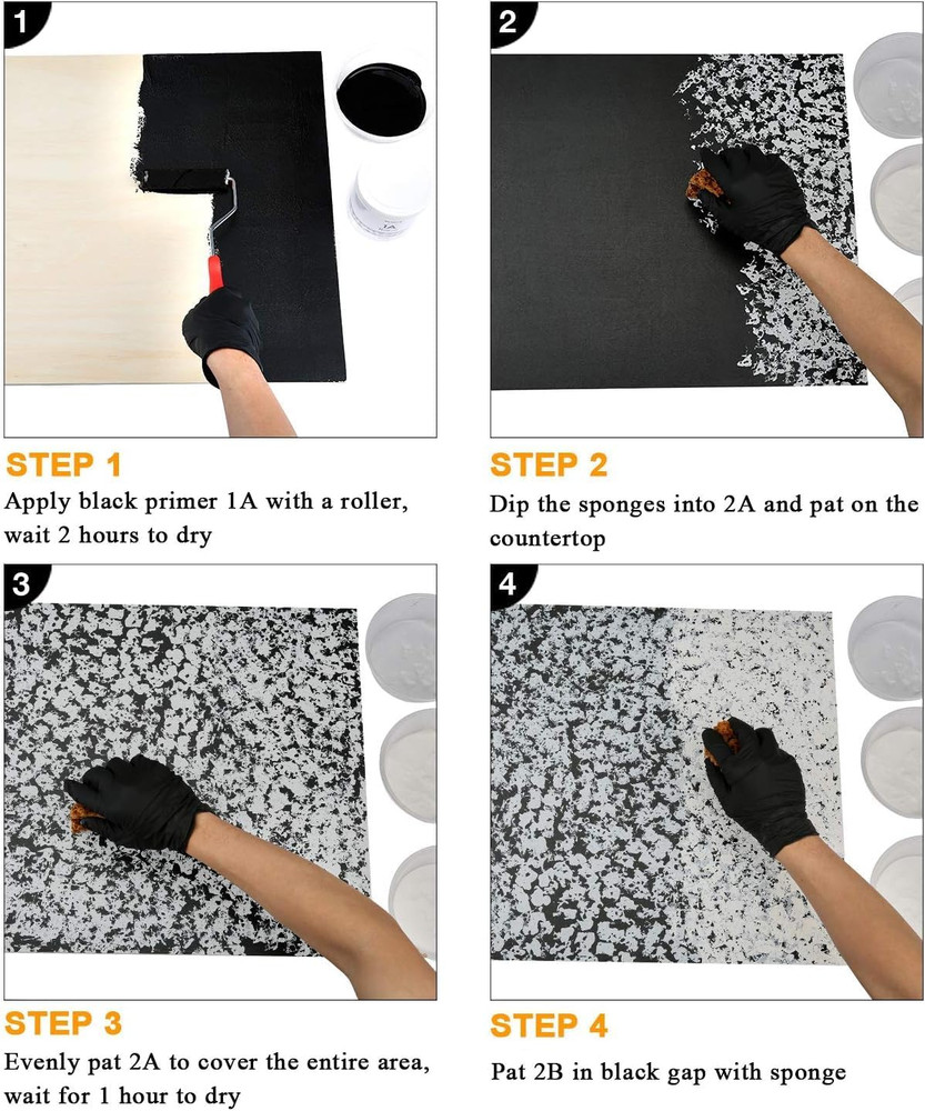 Transform Your Space: White Diamond Granite Countertop Paint Kit