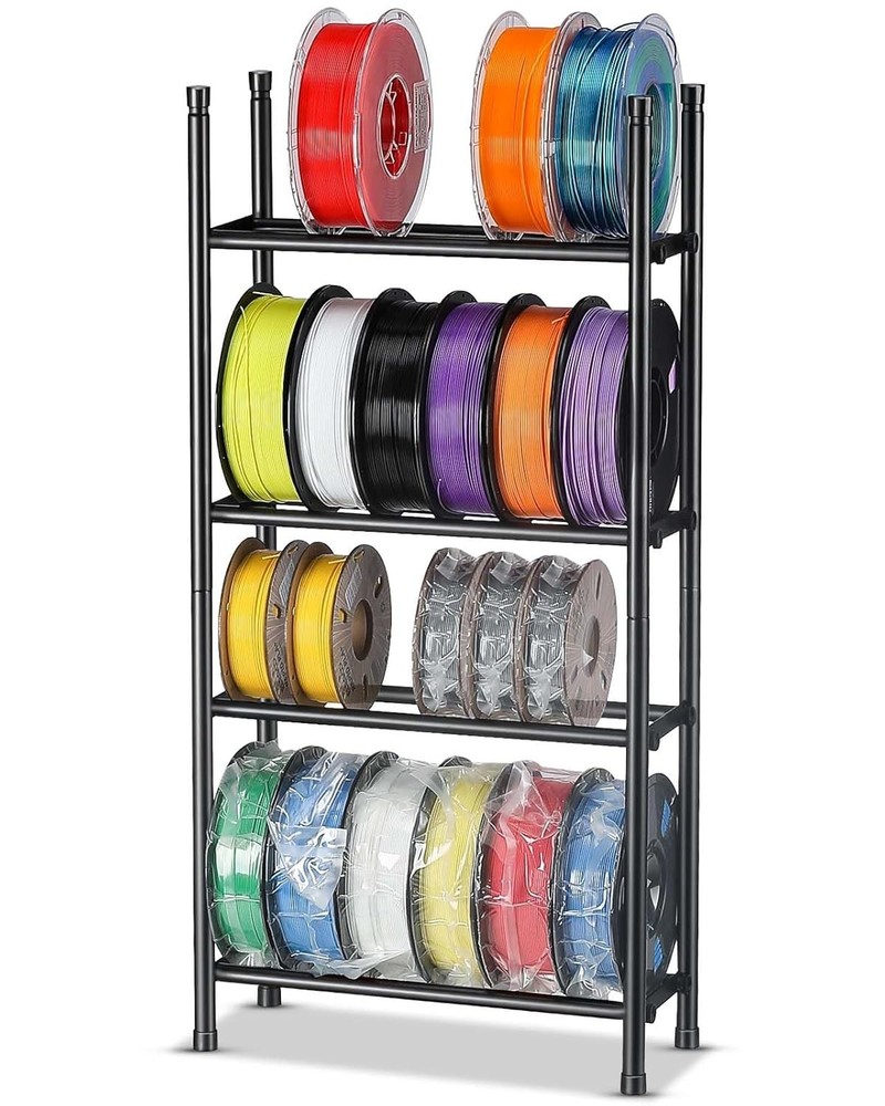 Desktop 3D Printer Filament Storage Rack - Tabletop 2-Tier Stackable Organize...