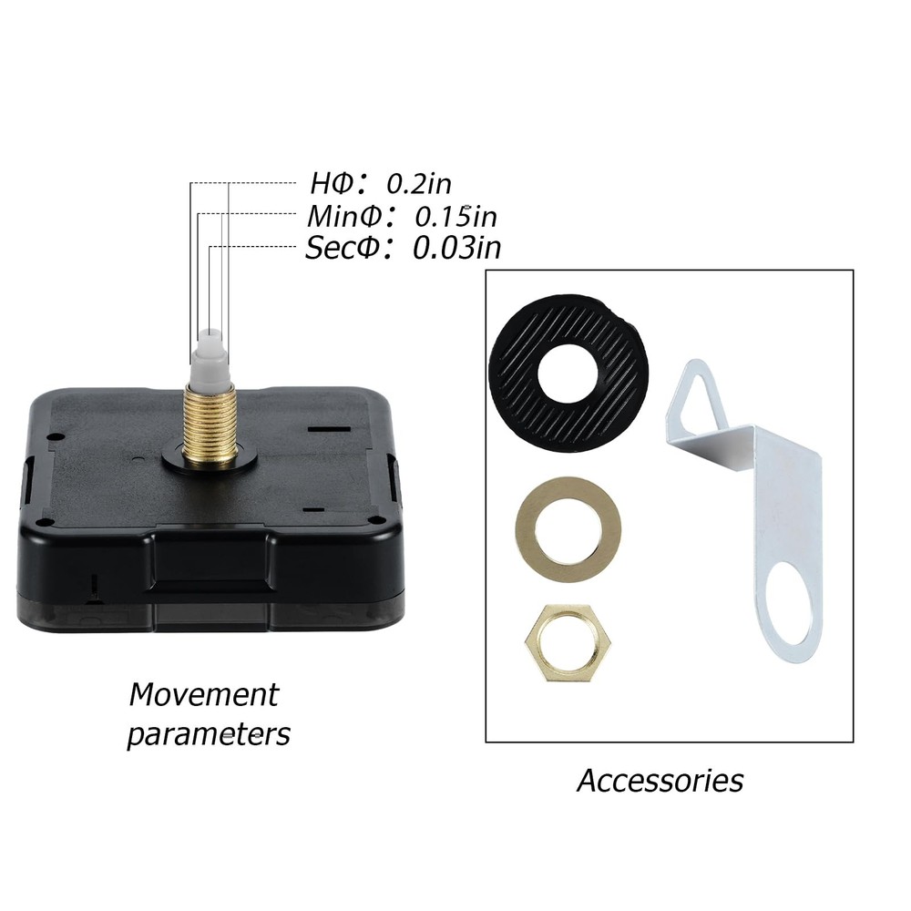 Clock Mechanism Battery Operated Silent Clocks Kit Include Clock Hands Second...
