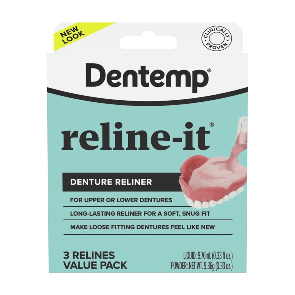 Dentemp Denture Reline Kit Value Pack Advanced Formula (3 Relines)