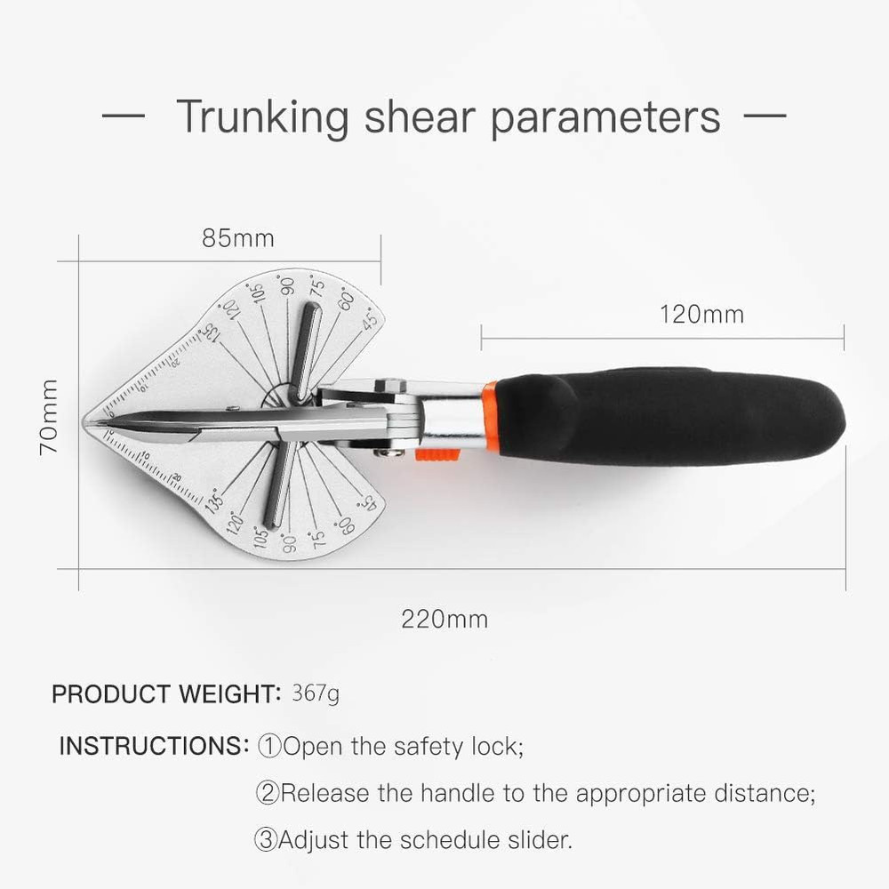 Multi Angle Miter Shear Cutter Hand Tools,45-135 Degree Adjustable Angle Scissor