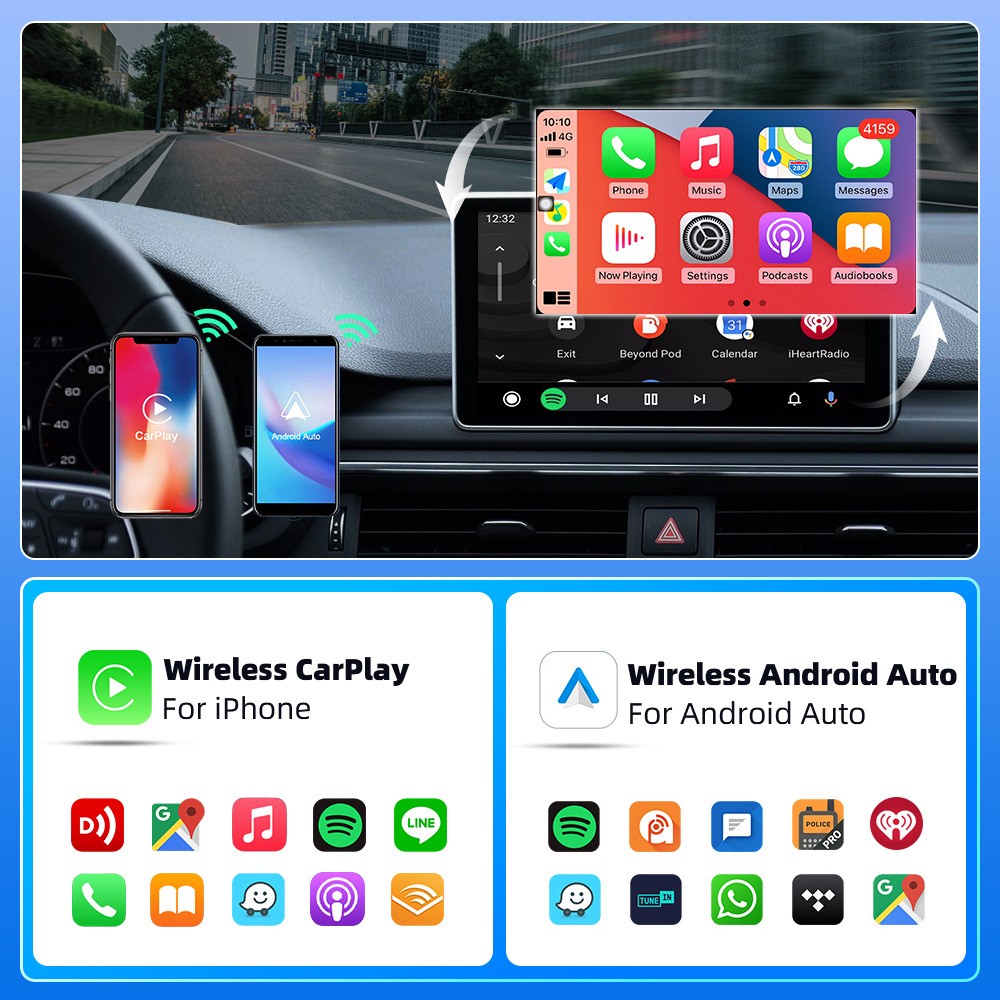 USB Wireless Carplay Adapter For iPhone Android Wireless Dongle Plug ＆ Play 2025