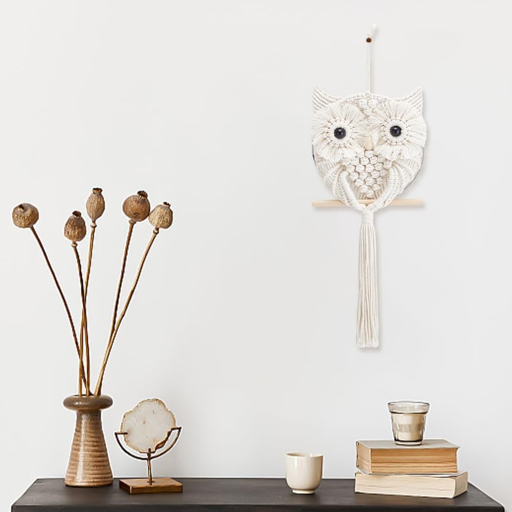 Macrame Owl Kit for Beginners Macrame Wall Hanging Kit DIY Macrame Kit with V...