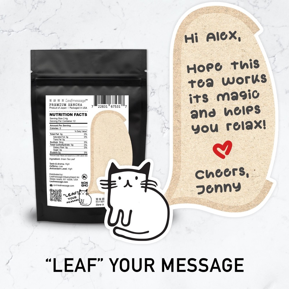 Leafmessage Tea - Premium Sencha Tea Bags Artisan Tea 極品煎茶 せんちゃ 12-pack