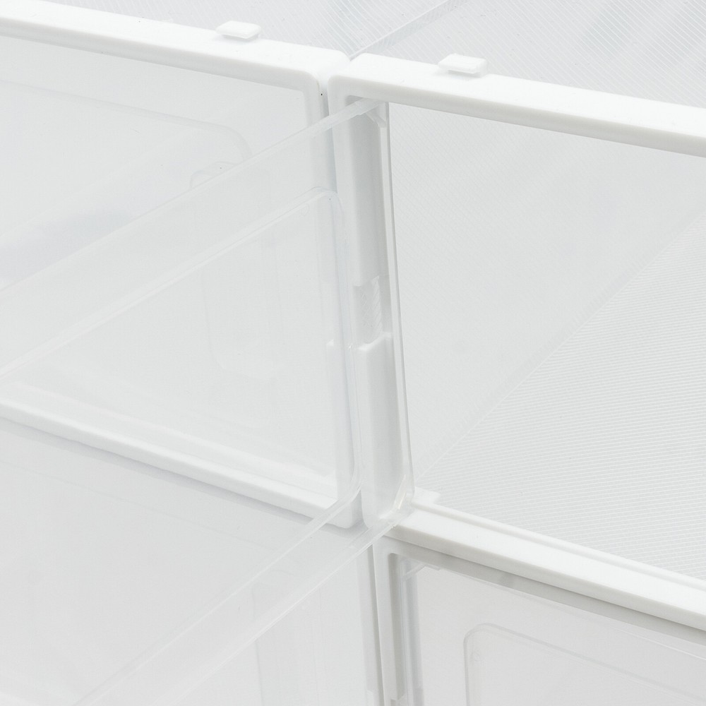 20 Pack White Plastic Shoe Boxes With Lids Stackable Storage Containers Organize