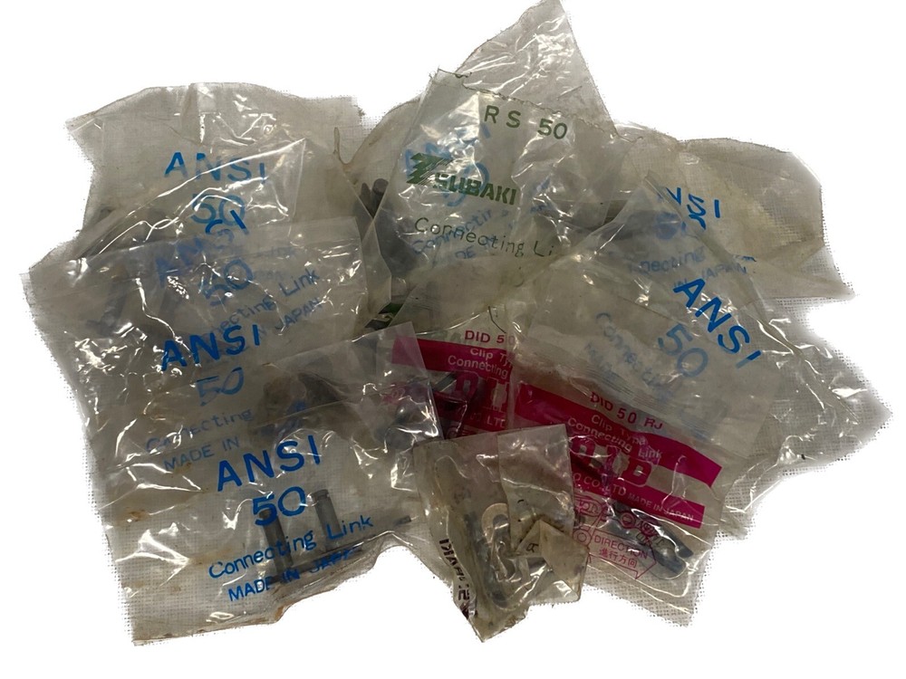 NOS (11) Connecting Roller Chain Links w/ Spring Clip ANSI 50