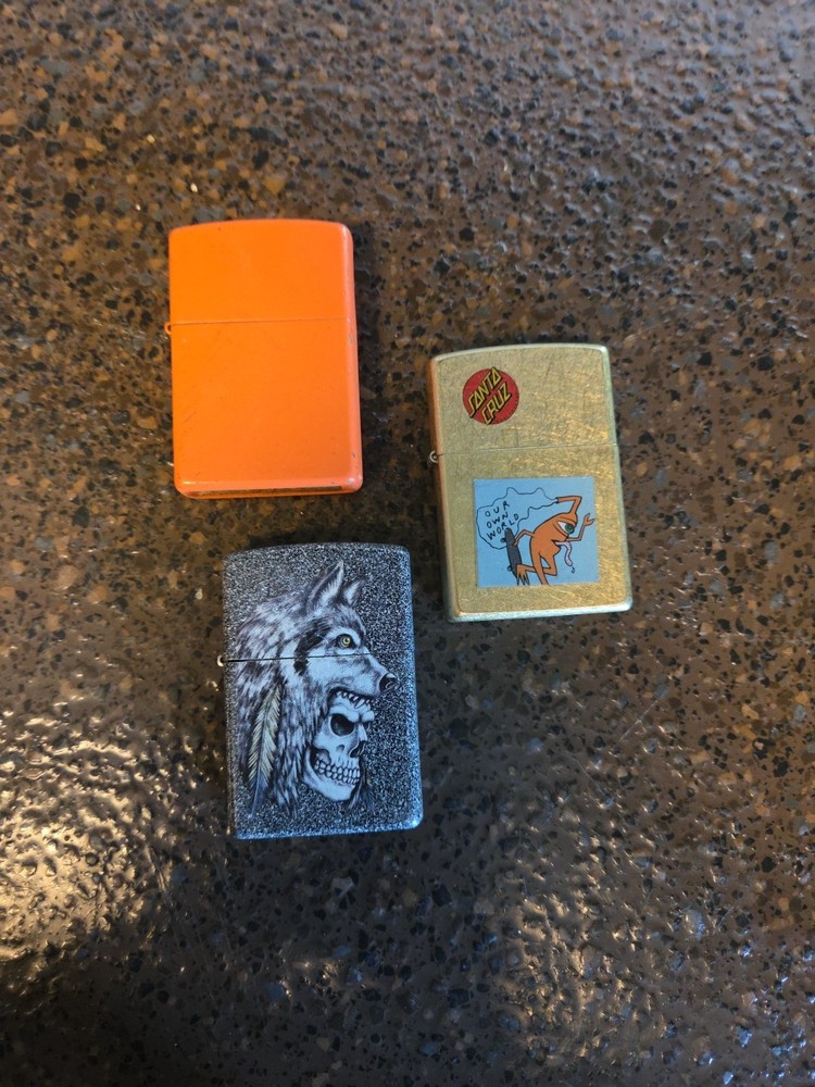 3 Zippo Lighters- Untested