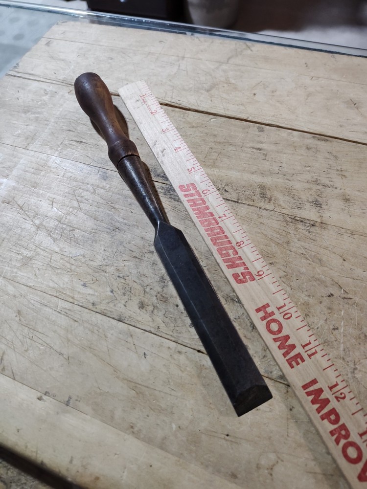 Antique Ohio Tool 7/8" Bevel Edge Socket Chisel Timber Framing