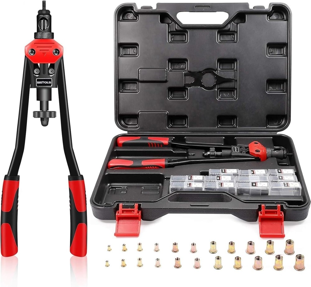 Complete 16" Rivet Nut Tool Set with 11 Mandrels & 110 Rivnuts - Industry Ready