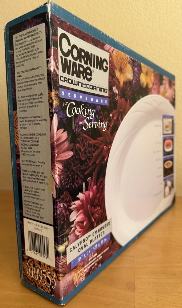 Corning Ware Calypso Embossed Oval Platter