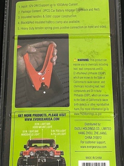 Evergear Booster Cable Clamp DL202053