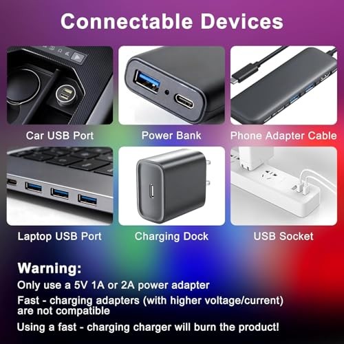 Car USB Night Light Touch Dimmable - 8-Pack Retro LED 8 PCS (multicolor)