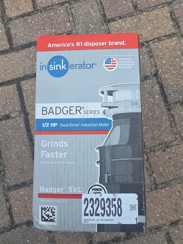 InSinkErator  Badger 5XL Corded 1/2-HP Continuous Feed Garbage Disposal **New**