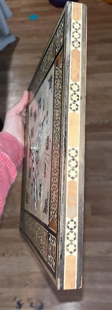 damascus wood inlay clock Working