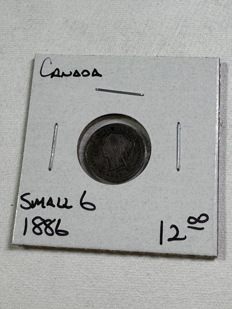 1886 Canada 5 Cents Small Silver Coin Small 6