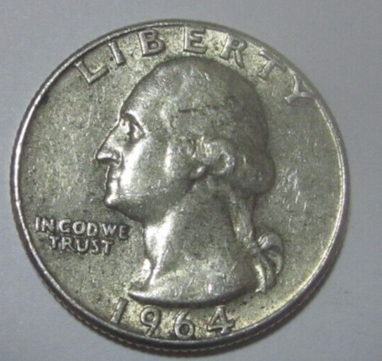 1964   Washington Silver Quarter   90% Silver