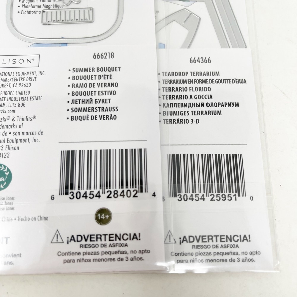 Sizzix Thinlits Summer Bouquet & Teardrop Terrarium Floral Cutting Dies NEW