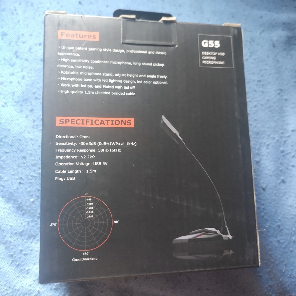 Professional G55 USB Gaming Microphone Mic Audio for Computer Desktop