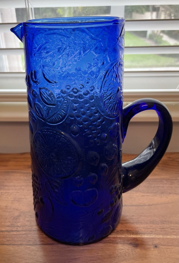 Stunning Cobalt Blue Fruit Pitcher