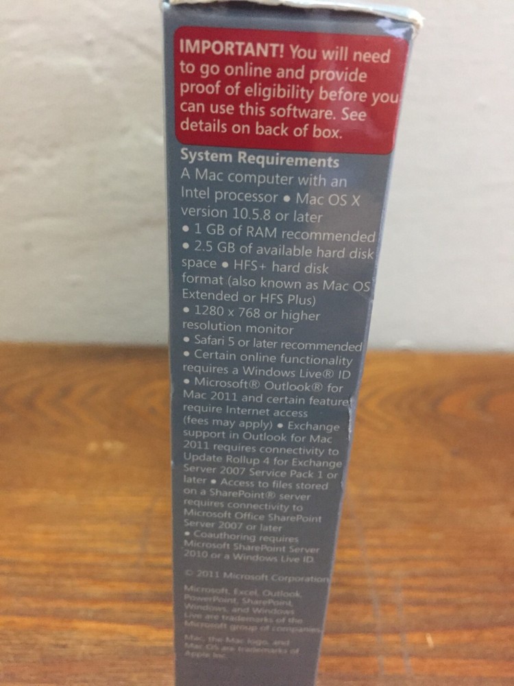 Microsoft Office University 2011 Mac Full Version Academic WPXO - New - Sealed