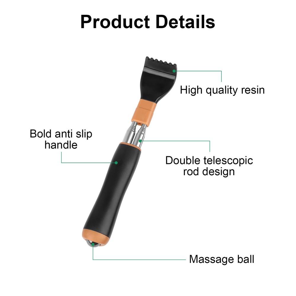 2pcs Portable Extendable Back Scratchers 21.6" Telescoping Hand Massagers