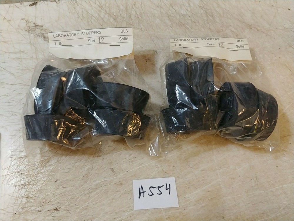 2 BAGS 1 POUND SIZE 12 LABORATORY RUBBER STOPPERS