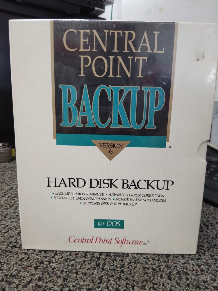 Vintage Central Point backup version 6  (HARD DISK BACKUP) Central Point Backup