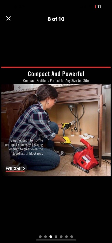 RIDGID PowerClear Drain Cleaning Machine - Red/Black