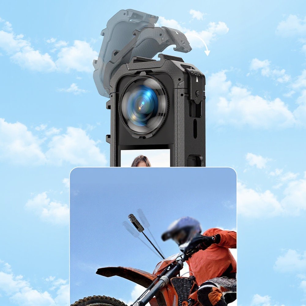 Magnetic Frame for Insta360 X5 Camera Black PC Cage with Precise Holes