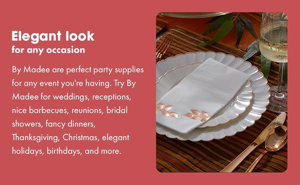 HEAVYWEIGHT 175 Pc Fancy Disposable Dinnerware Set | Ivory