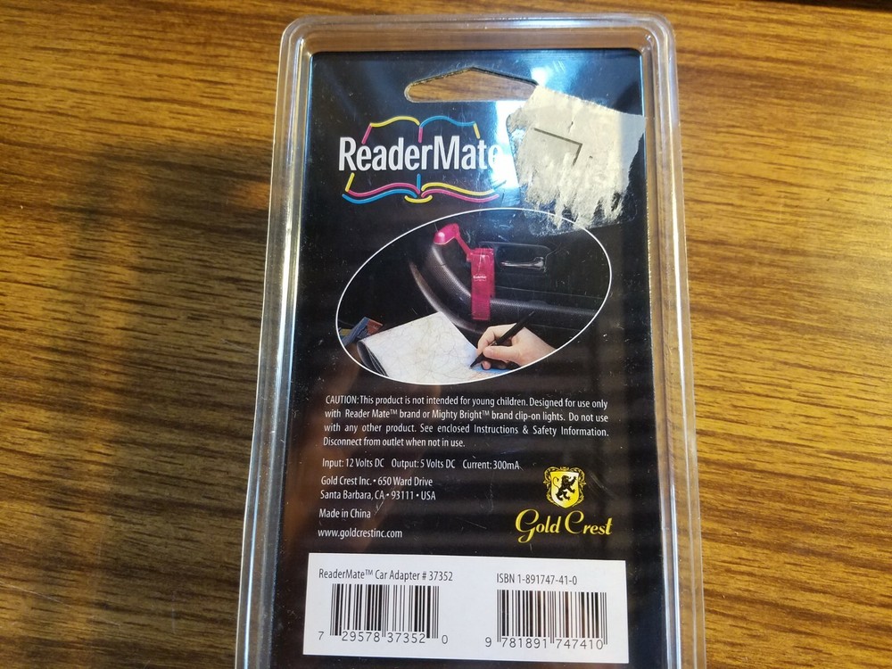 Reader mate or Mighty bright clip-on light car adapter 37352