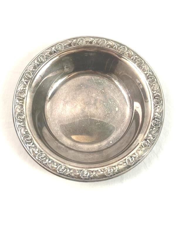 Vintage Reed and Barton Silver Plated Classic Rose Bon Bon Candy Dish Bowl