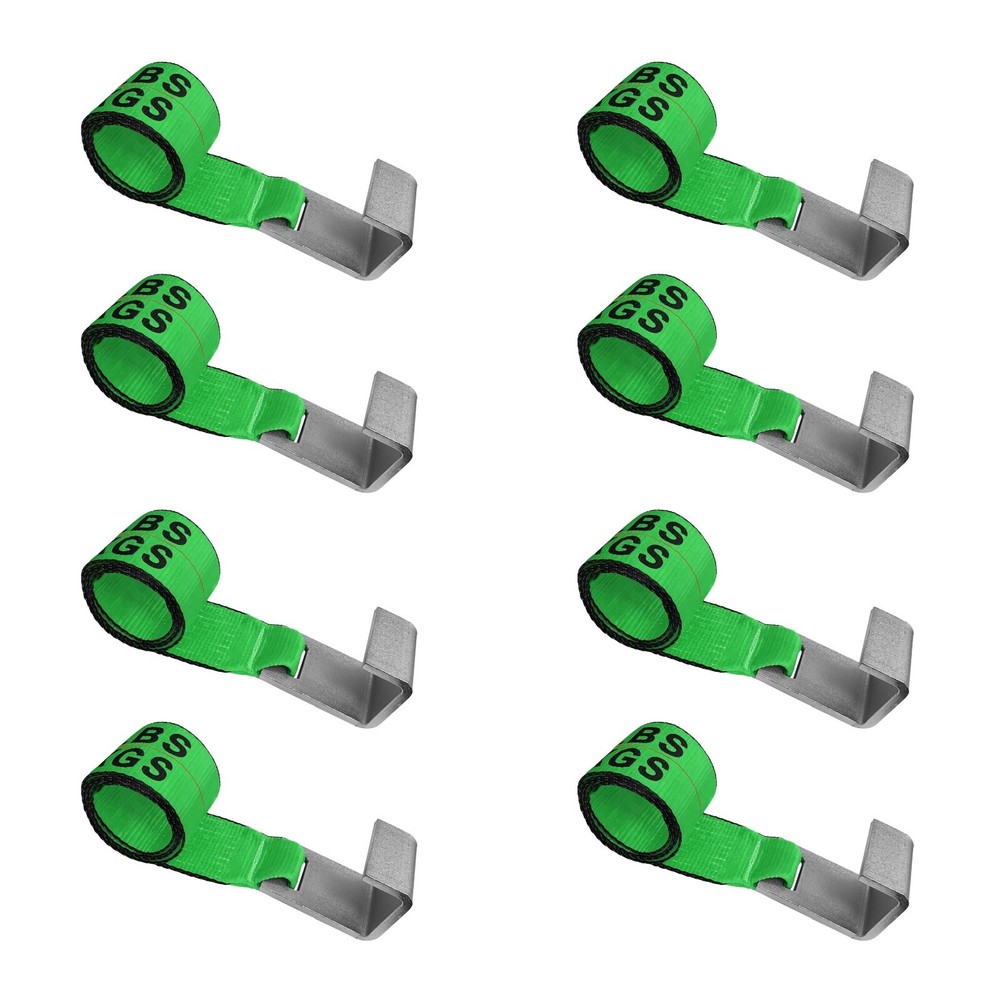 8 Pack USA 4" x 5' Roll Off Container Winch Strap w/ Large Flat Hook for Truck