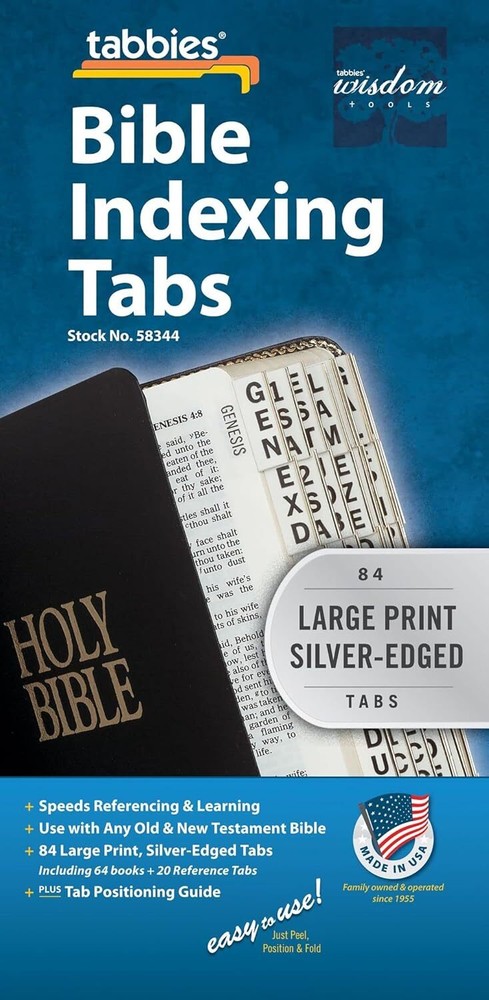 Large Print Bible Indexing Tabs - Silver: Bible Indexing Tabs