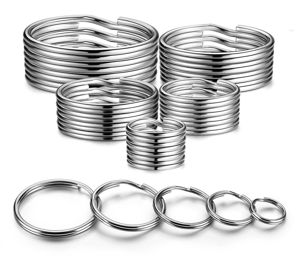 Split Key Ring Circle Assorted Round Durable 5 Sizes Alloy Steel