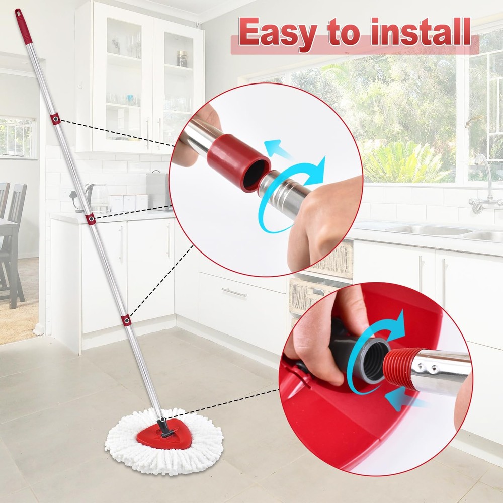 Spin Mop Handle Replacement For Ocedar, 30 58 Inch, Base, Red