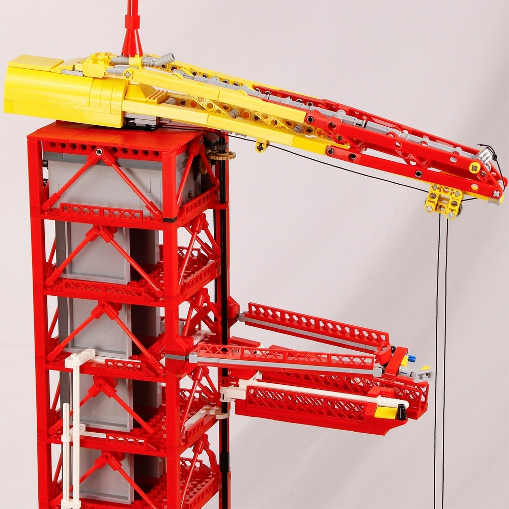 Red Launch Tower Model for Saturn V Rocket 3292PICS Building Set
