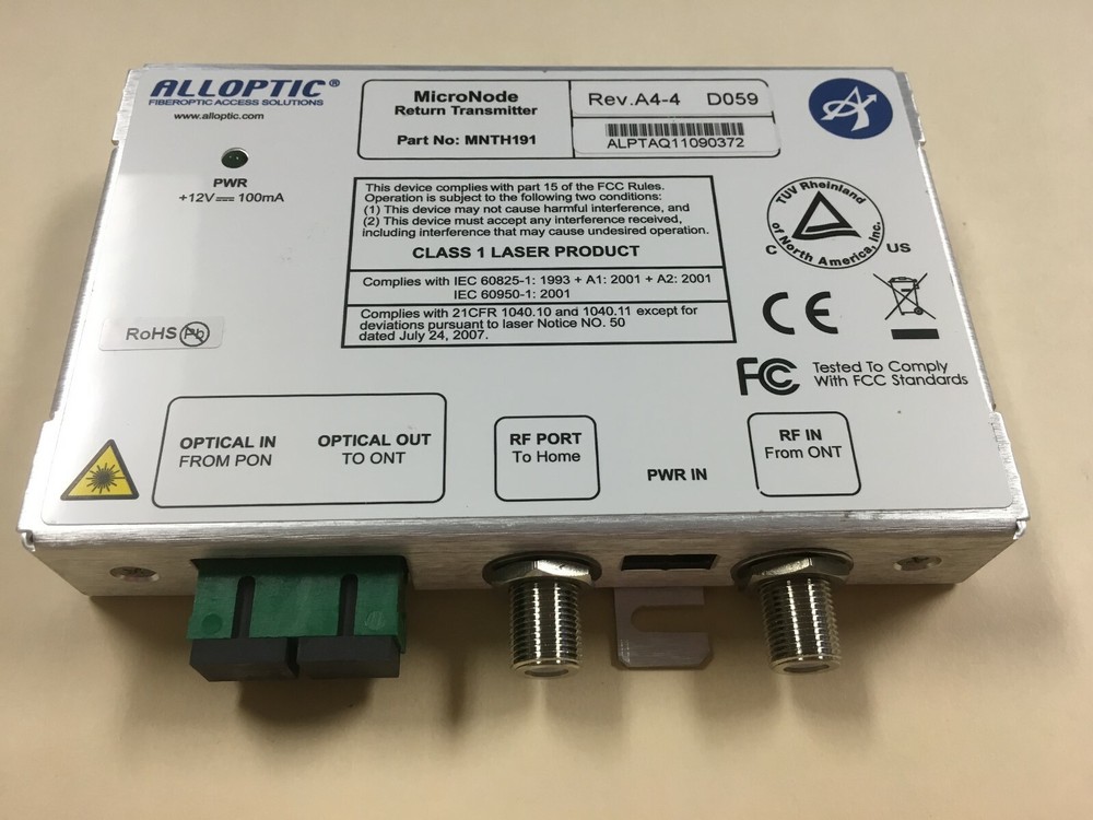 New Alloptic MicroNode MNTH191 Return Transmitter Module Rev. A4-4