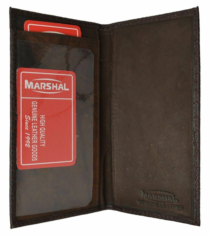 Brown Crocodile Design Basic Genuine Leather Checkbook Cover