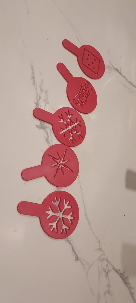 Christmas Coffee Topper Template Set (5)