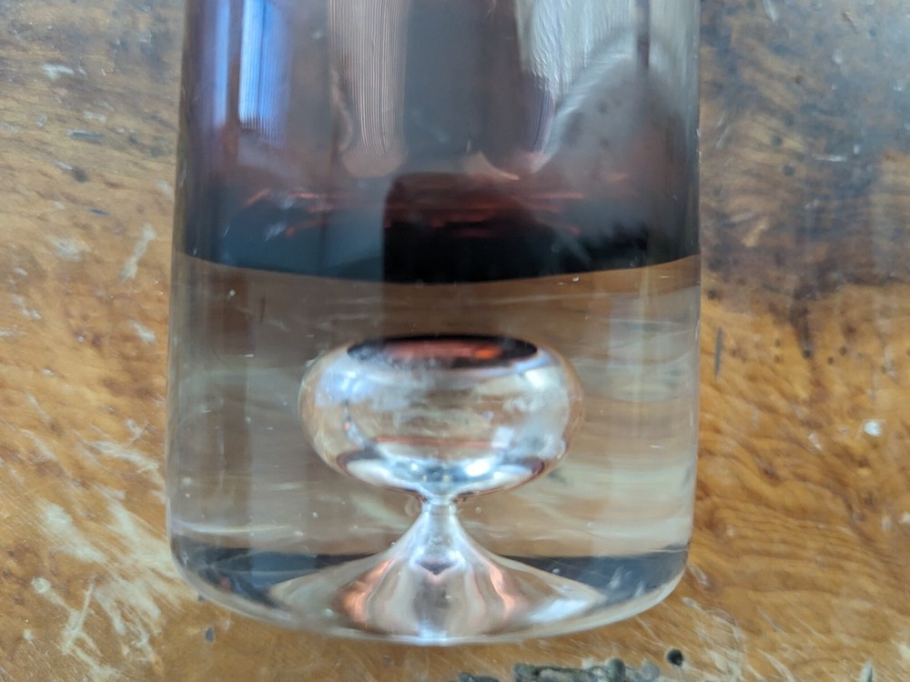 Enesco Amethyst Hand Blown Vase Bubble Bottom 8"