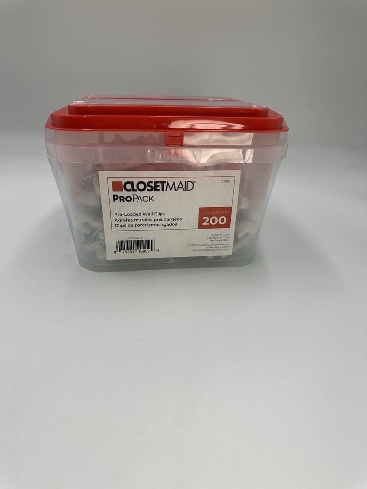 Propack Pre-Loaded Wall Clips (200-Piece) Closet Maid