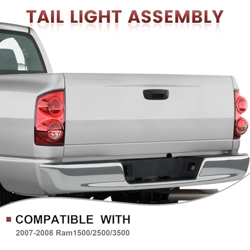 Tail Lights Assembly Compatible with 2007 2008 Dodge Ram 1500 2500 2007-2008