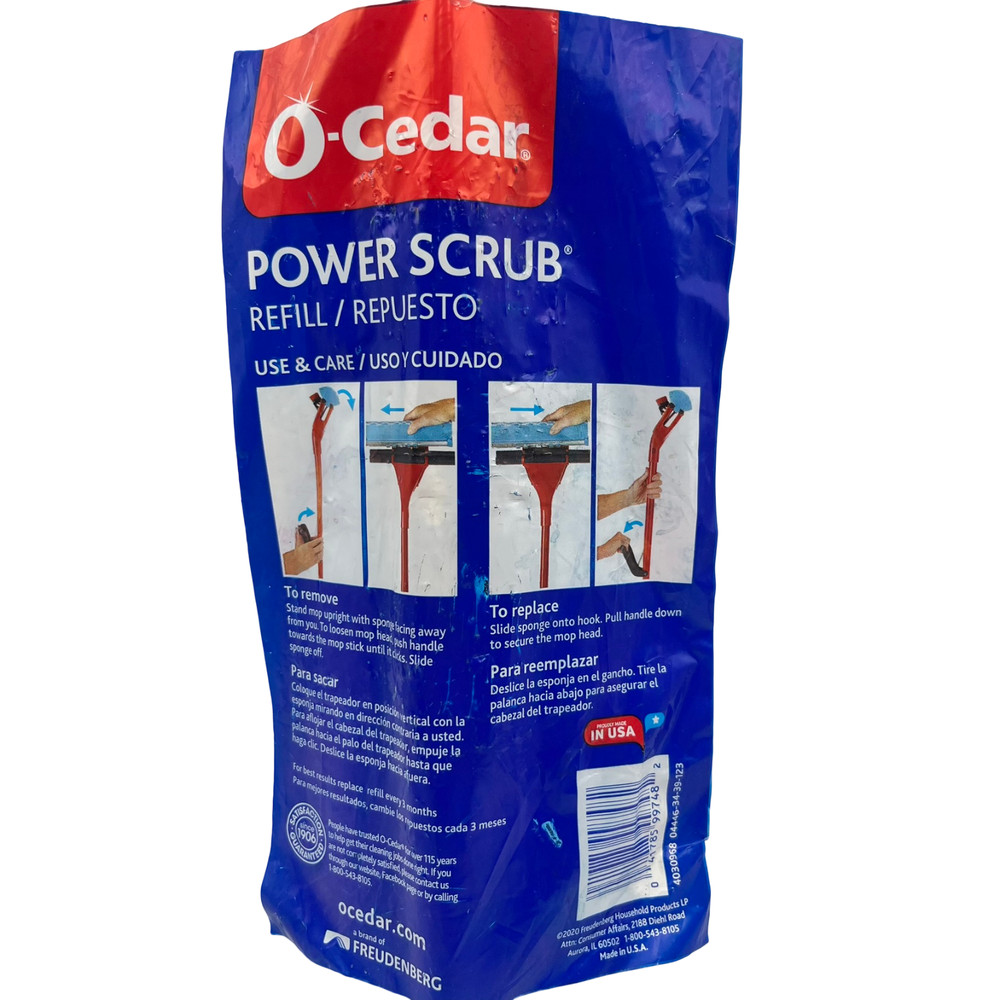 O-Cedar Power Scrub Roller Mop Refill Microfiber Wave New Sealed