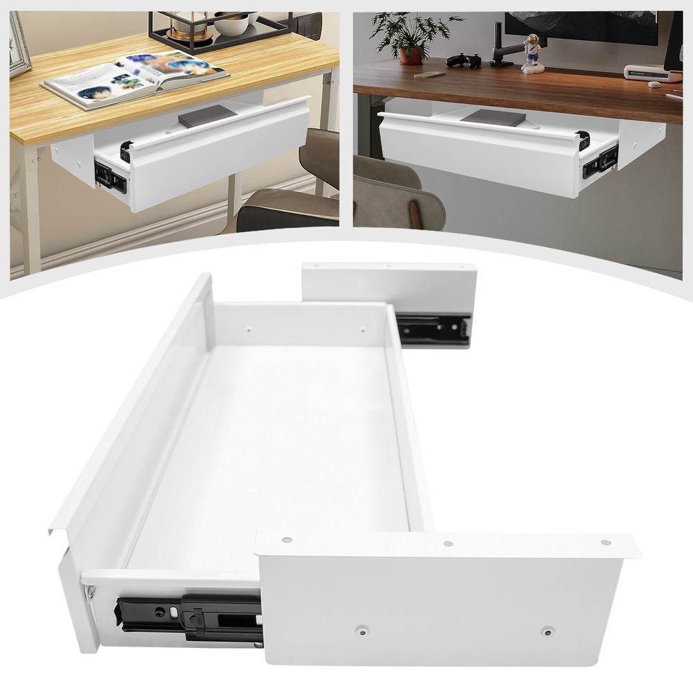 Under Desk Sliding Pull-Out Storage Drawer - Space Saver for Workstations
